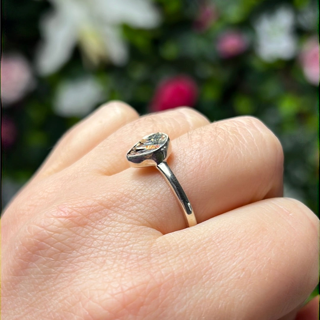 Astrophyllite 925 Sterling Silver Ring - Size O