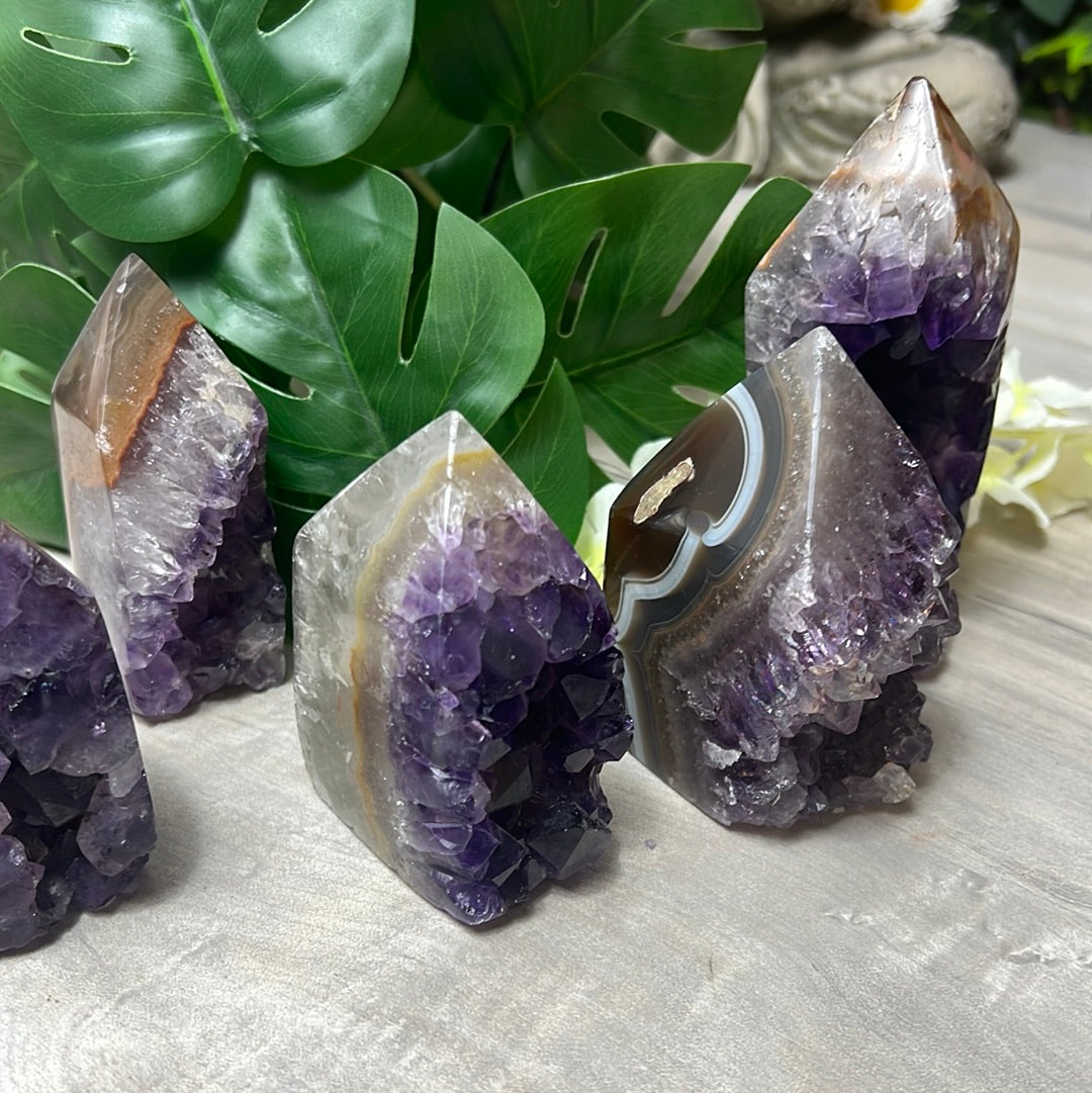 A Amethyst Agate Tower Points