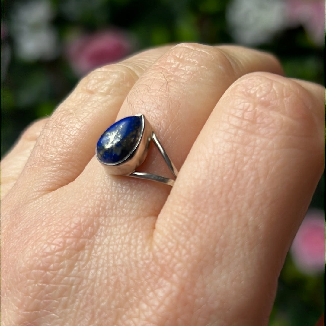 Lapis 925 Sterling Silver Ring - Size Y 1/2