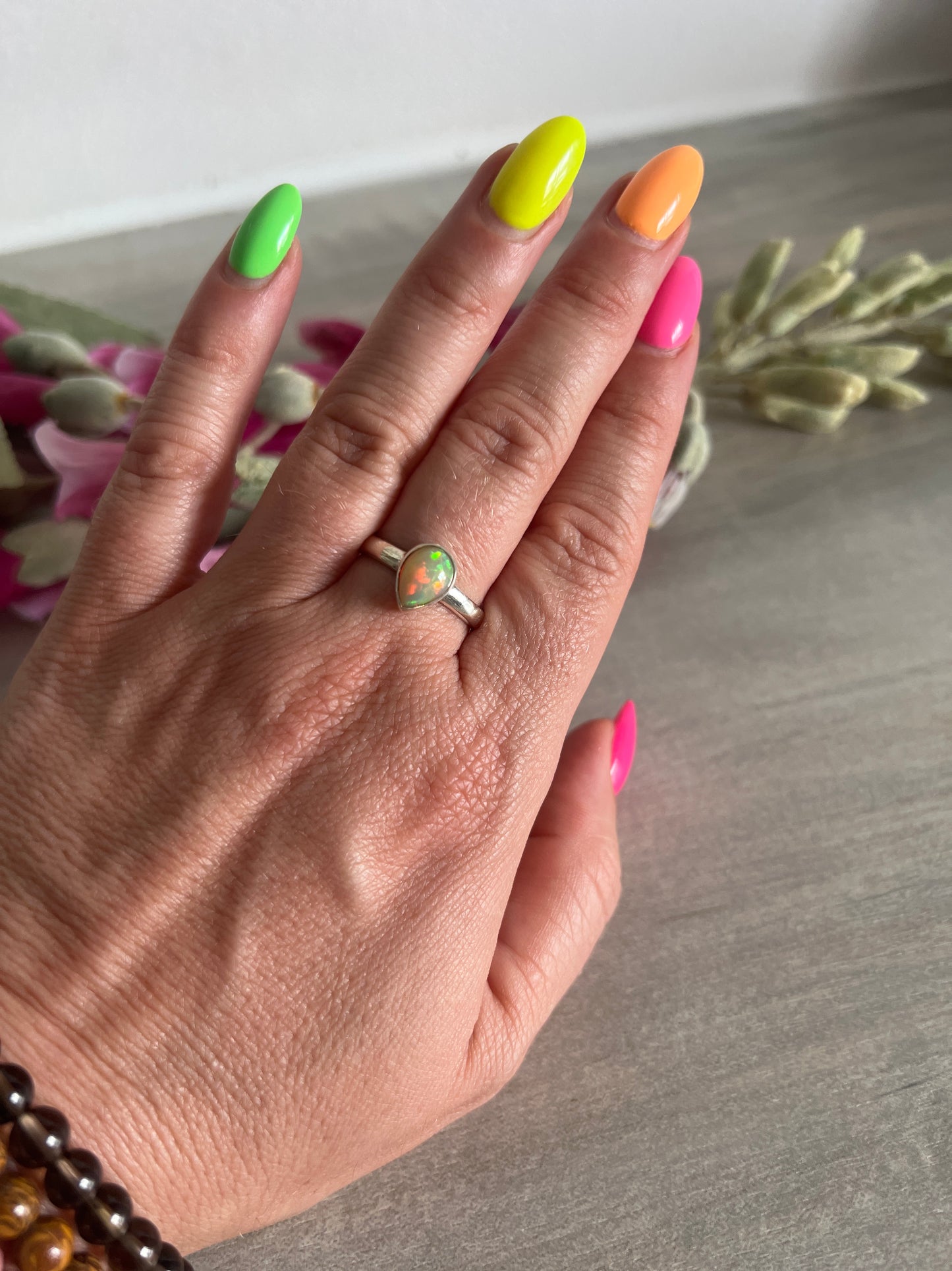 Ethiopian Opal 925 Sterling Silver Ring - Size Q