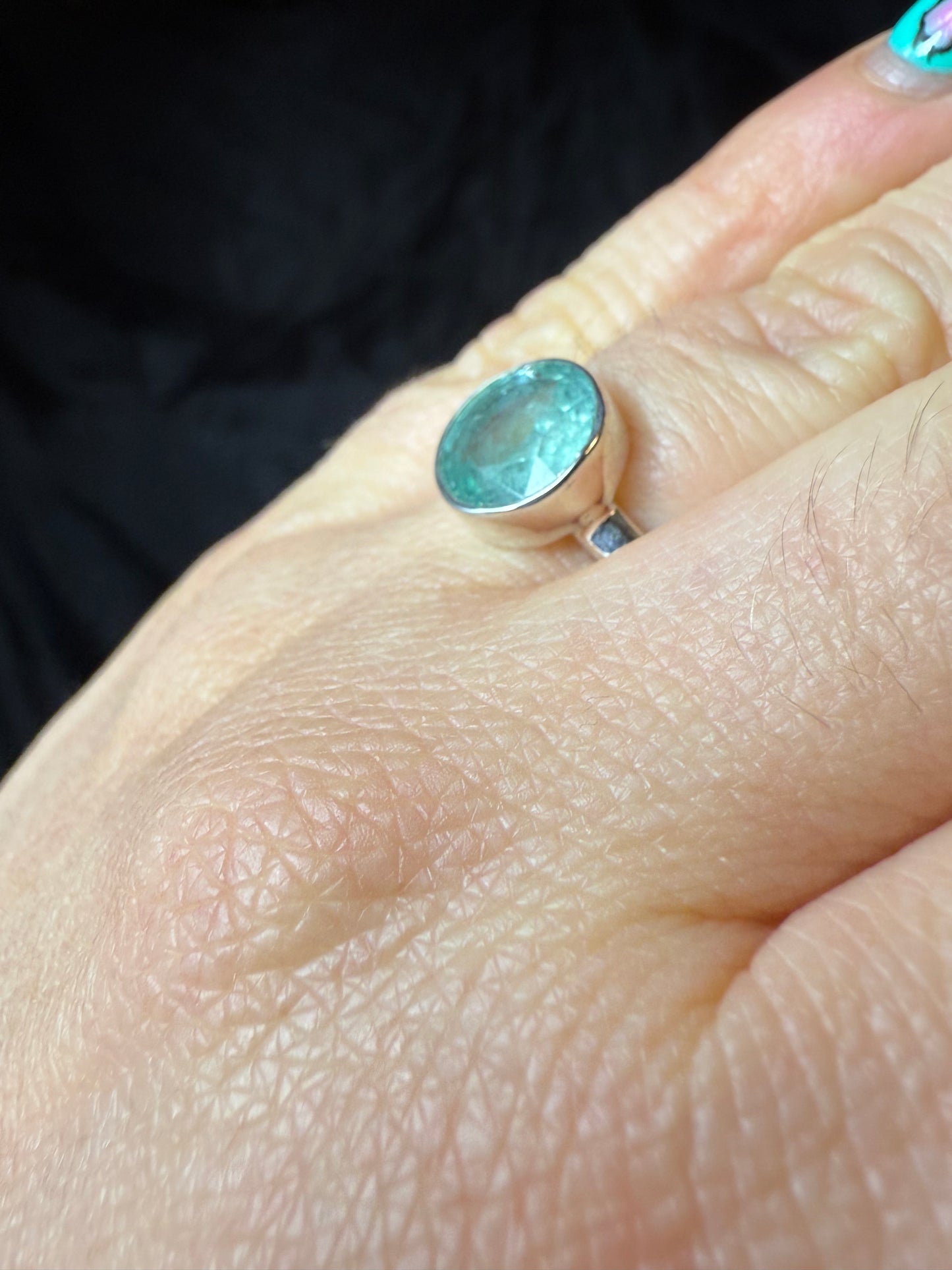 Green Kyantie 925 Ring - Size L - L 1/2
