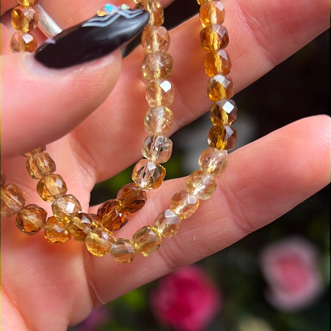 Citrine Ombre Facet Bead Bracelet