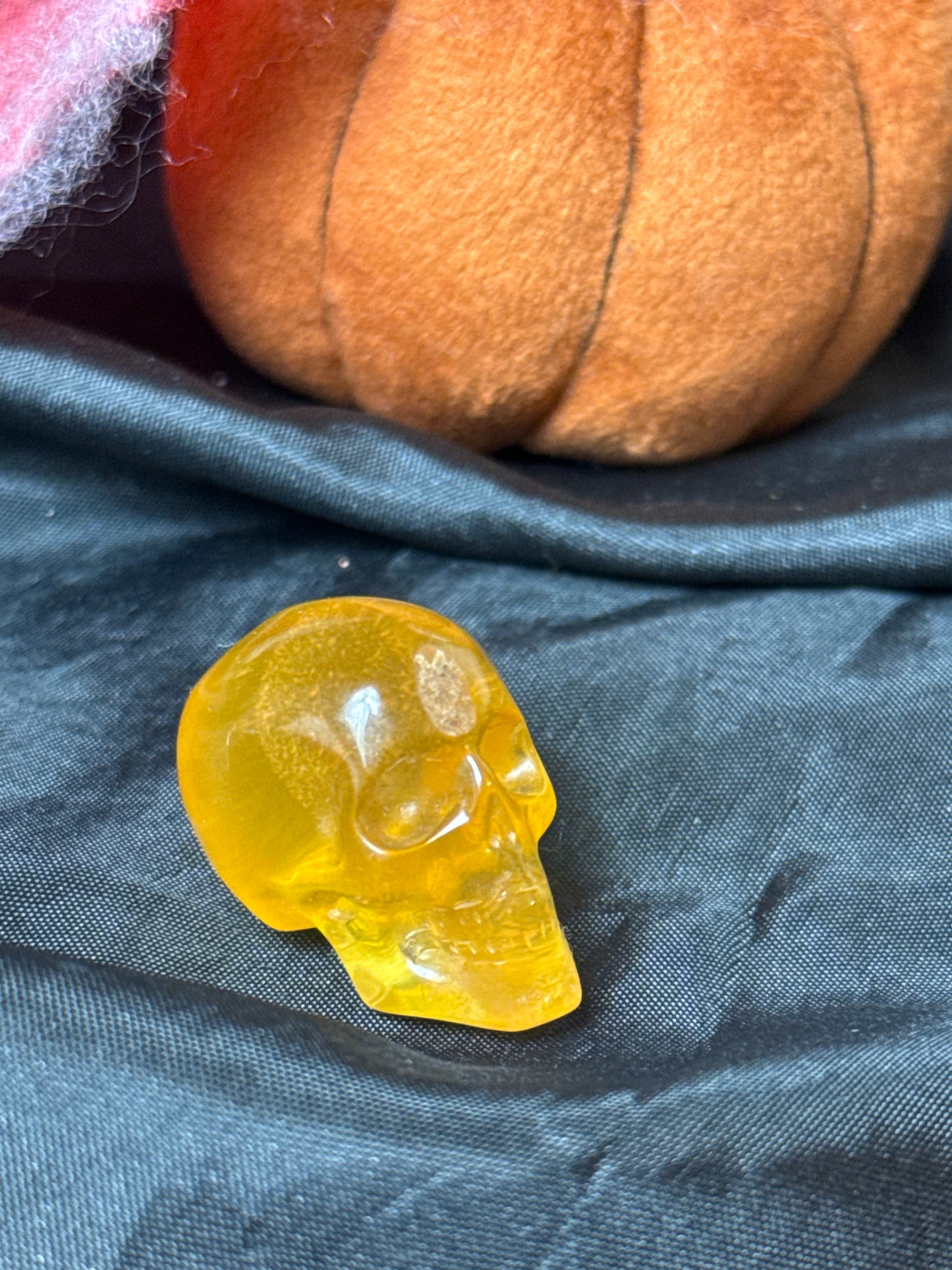 Yellow Fluorite Skull