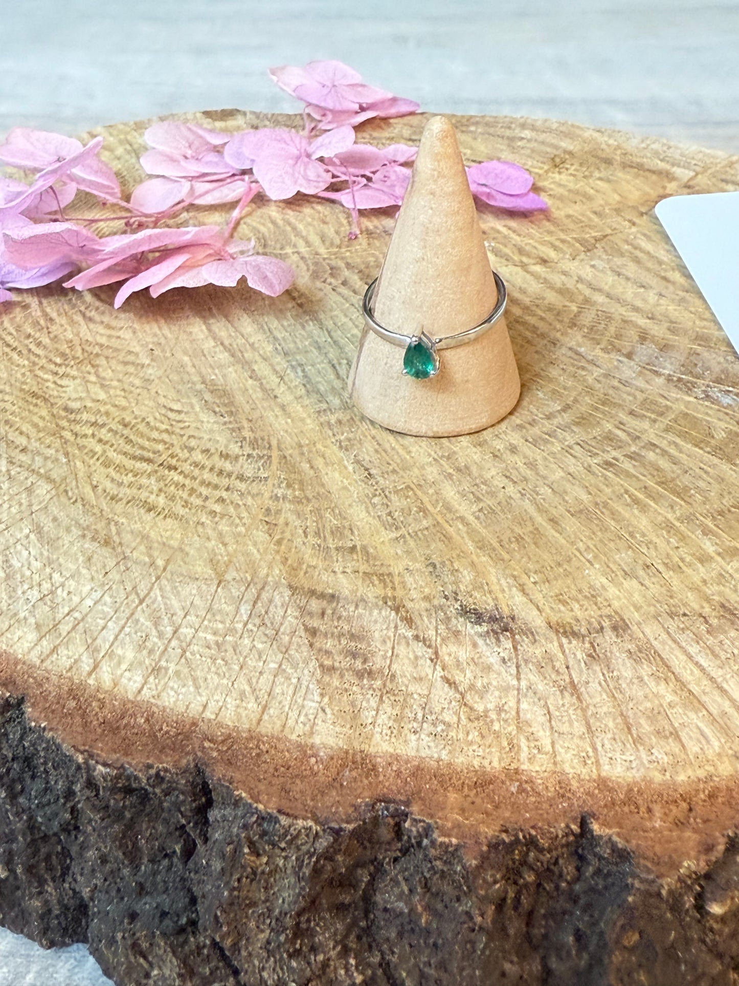 Zambian Emerald - Rare 925 Silver Ring - Size P 1/2