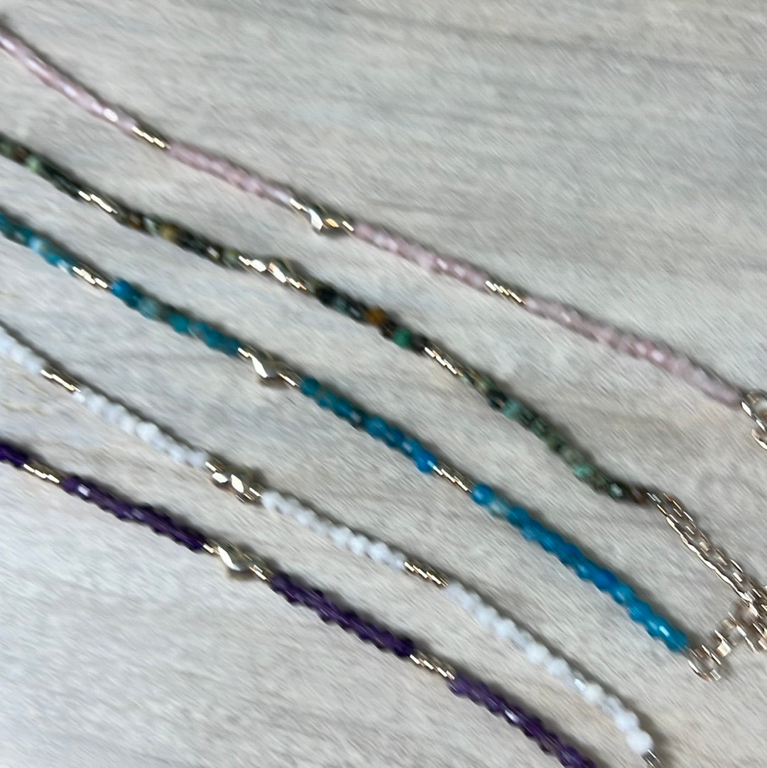 Heart Charm Facet Sterling Silver Crystal Bracelet