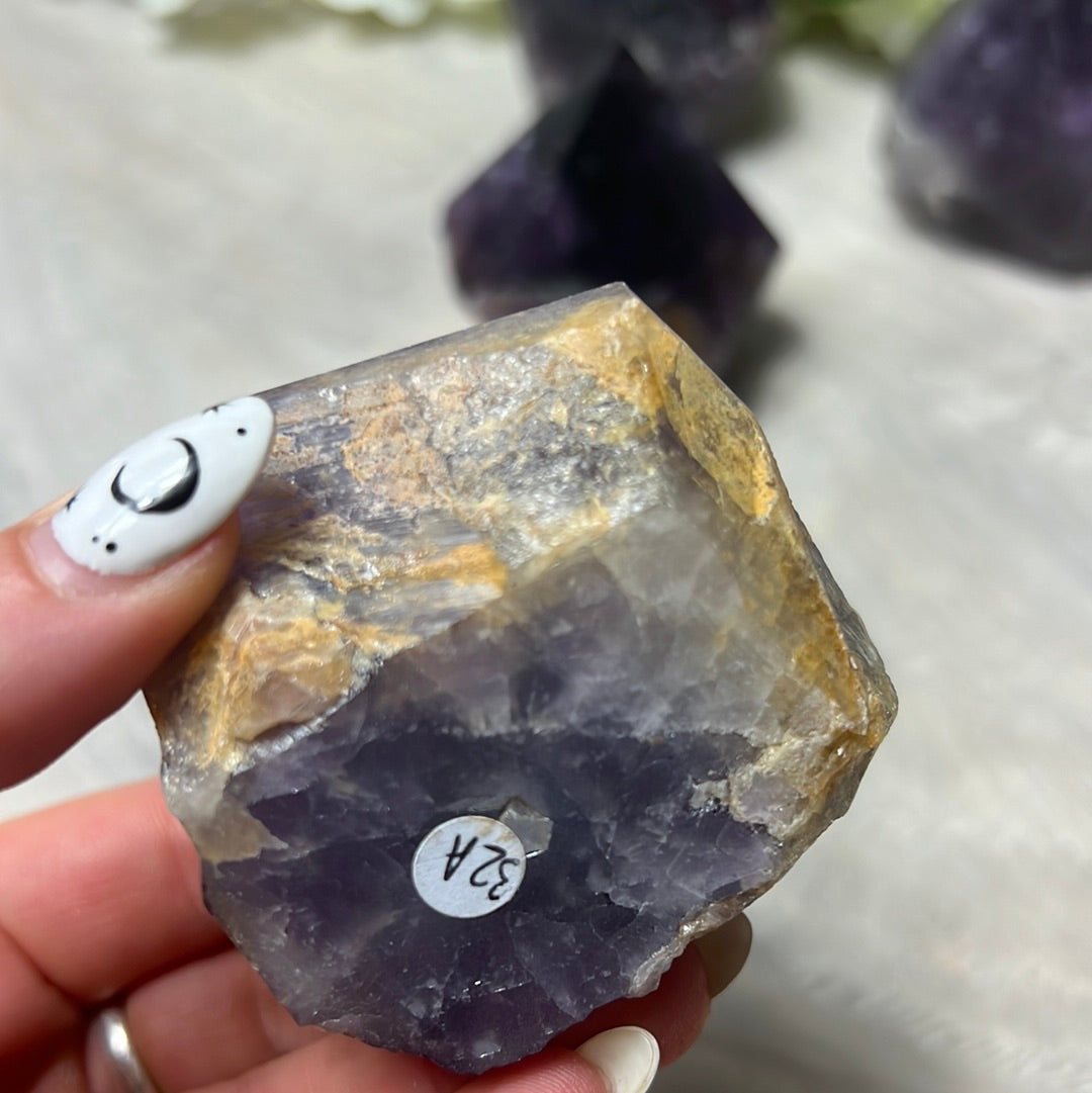 Amethyst Half & Half Polished Raw Tower Points