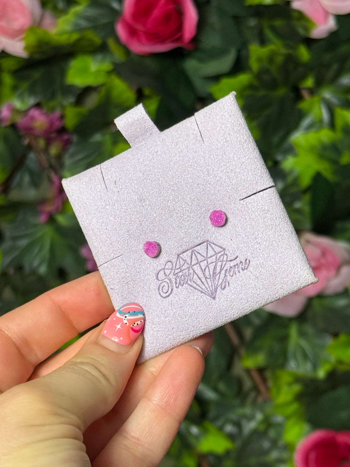 Handmade Cabalto Calcite Sterling Silver Studs