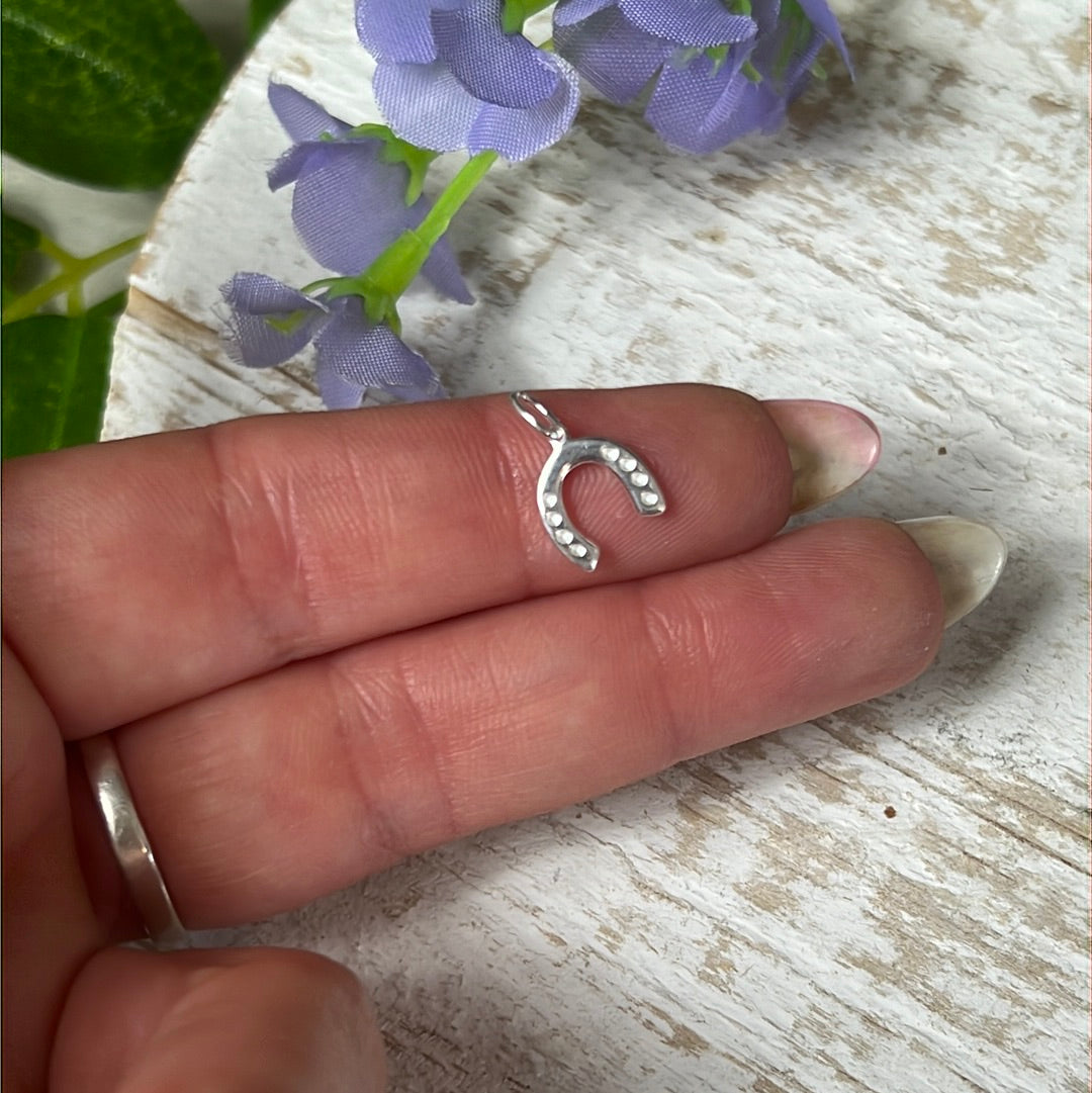 Good Luck Horseshoe 925 Sterling Silver Pendant Charm