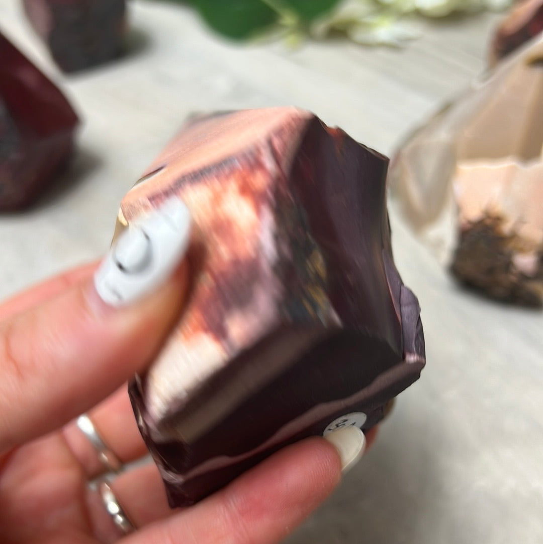 Mookaite Half & Half Polished Raw Tower Points