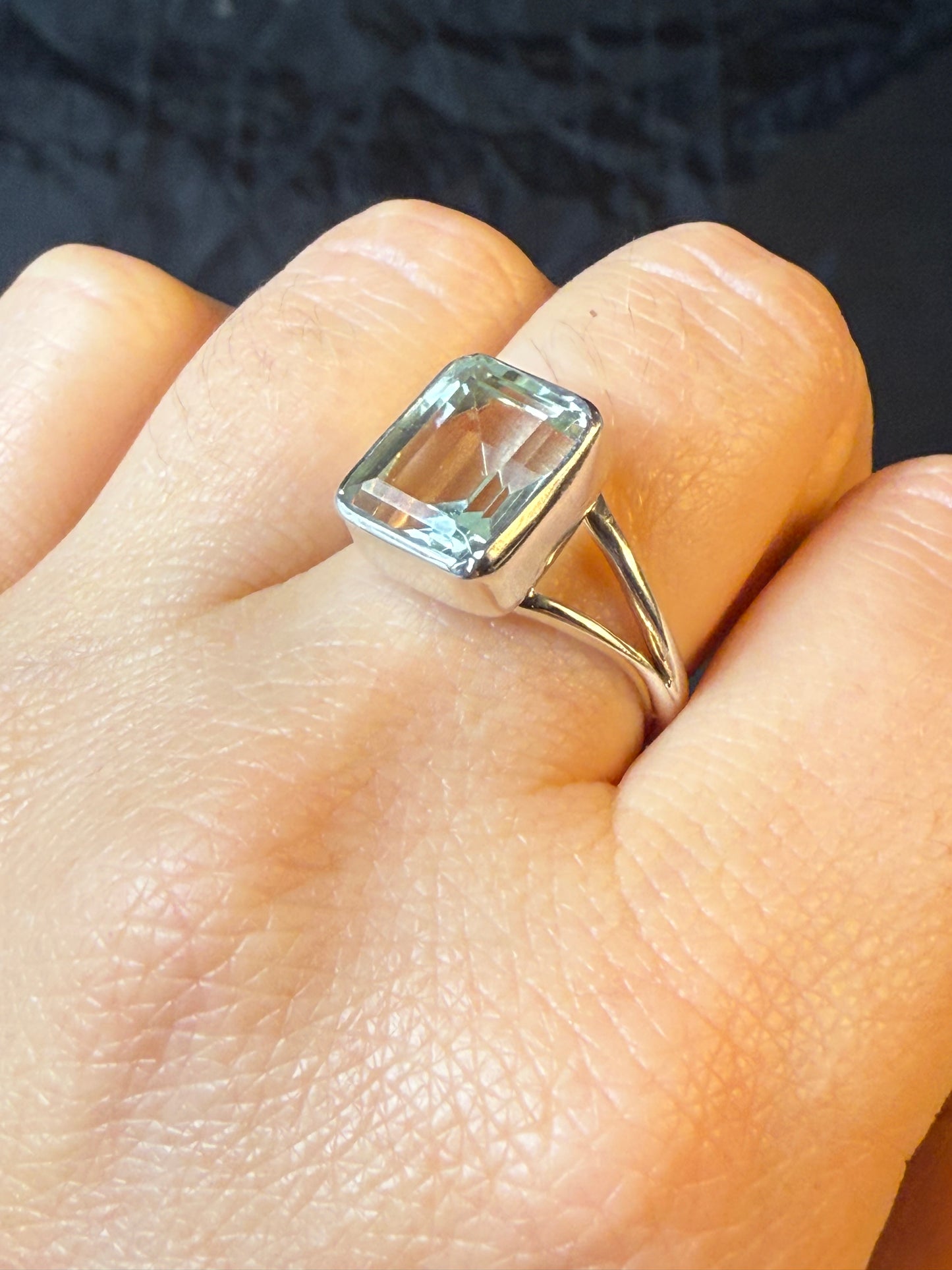 Prasolite 925 Ring - Size O 1/2 Green Amethyst