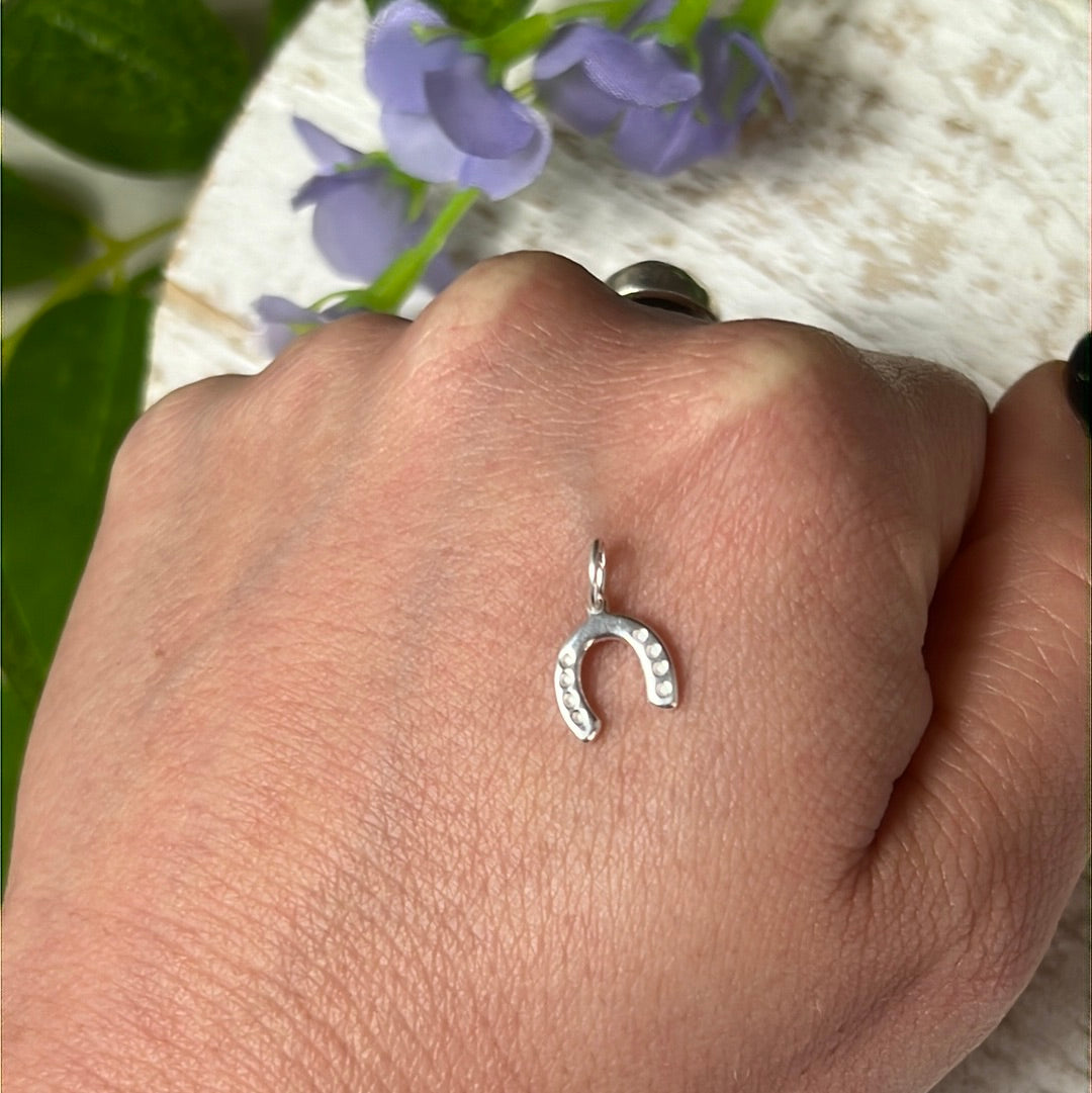 Good Luck Horseshoe 925 Sterling Silver Pendant Charm