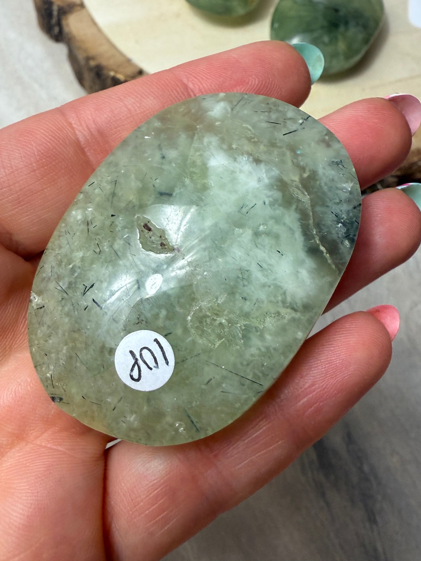 Prehnite Palm Stone