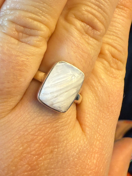 Scolecite 925 Ring - Size O 1/2