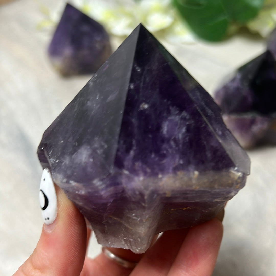 Amethyst Half & Half Polished Raw Tower Points
