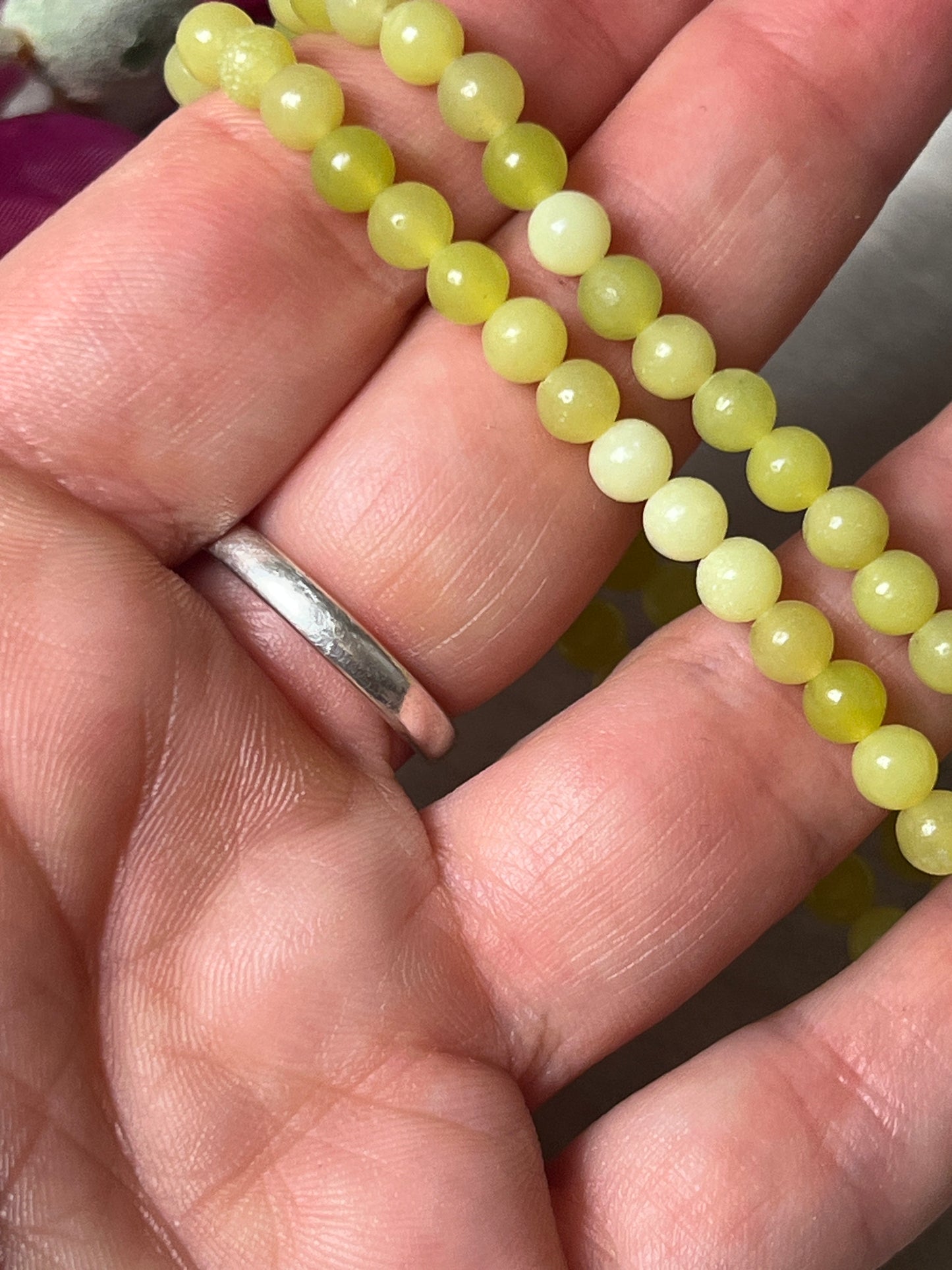 Yellow Jade - 4mm Bead Bracelet