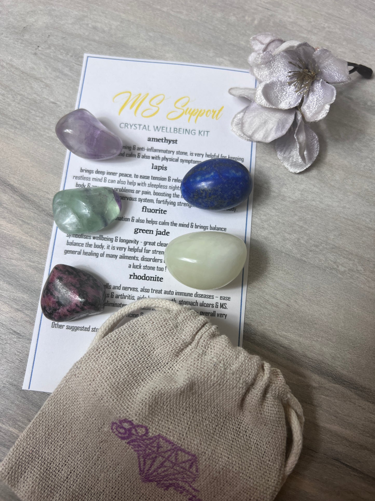 Starcrystalgems - MS Multiple Sclerosis Support - Tumblestone Kit