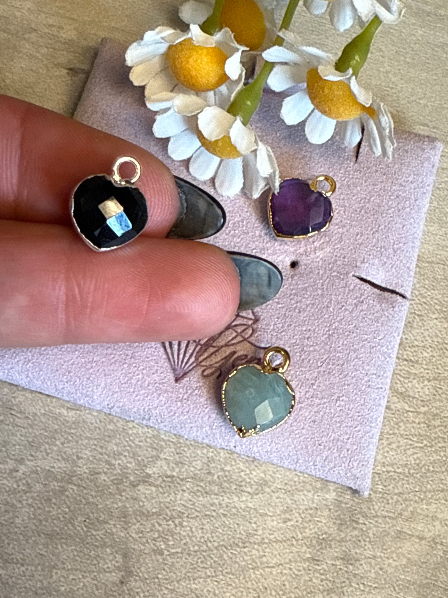 Heart Facet Cut - 925 Silver / 18ct Gold electroplated Pendant Charm