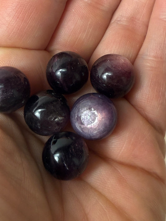 Mini gem lepidolite sphere