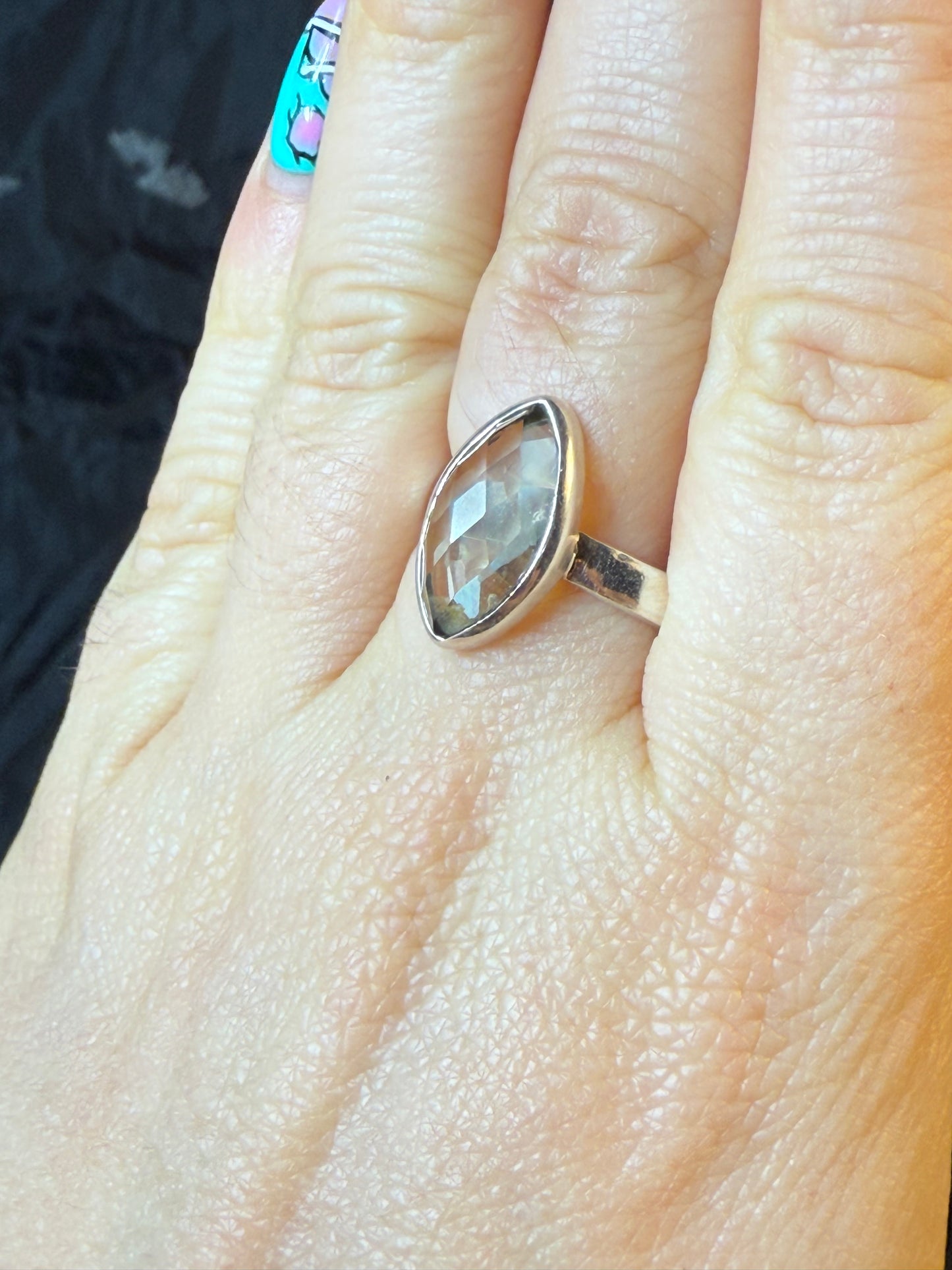 Prasolite 925 Ring - Size S 1/2 Green Amethyst