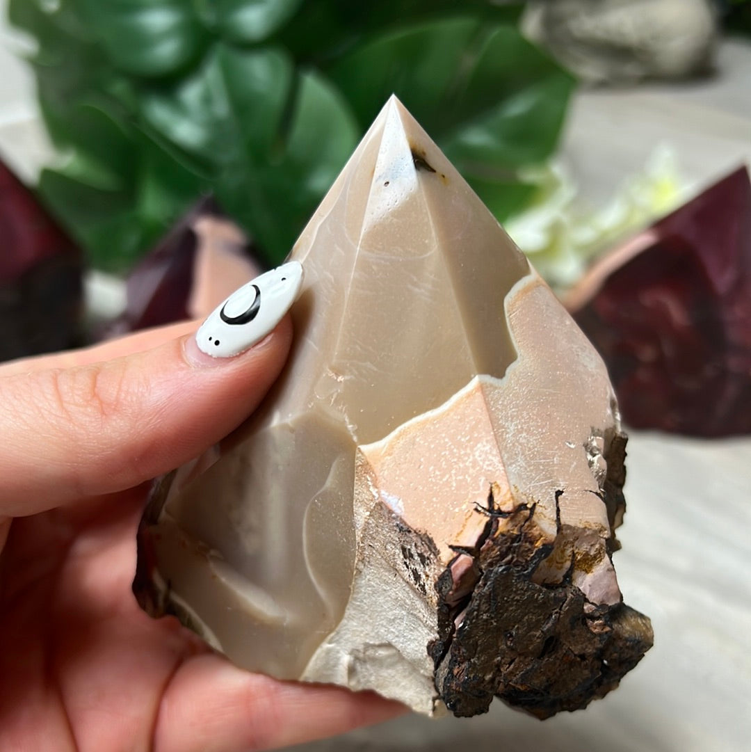Mookaite Half & Half Polished Raw Tower Points