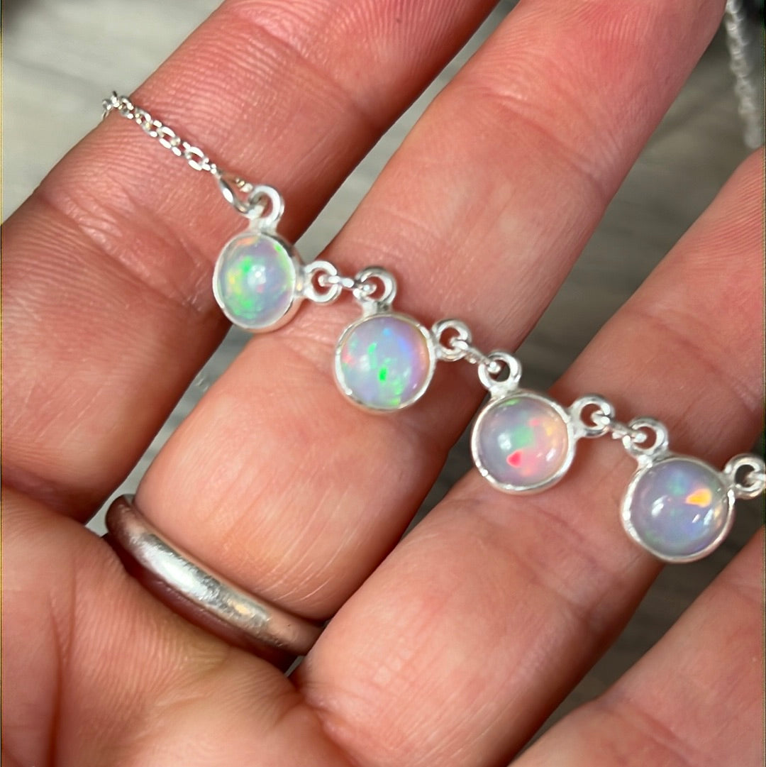Ethiopian Opal Sterling Drop Necklace