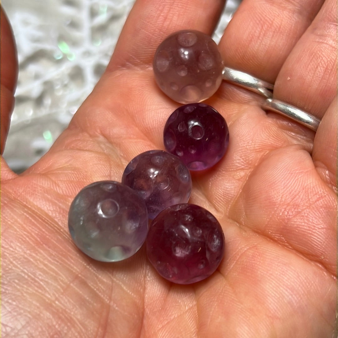 Unpolished Fluorite Planet Moon Sphere