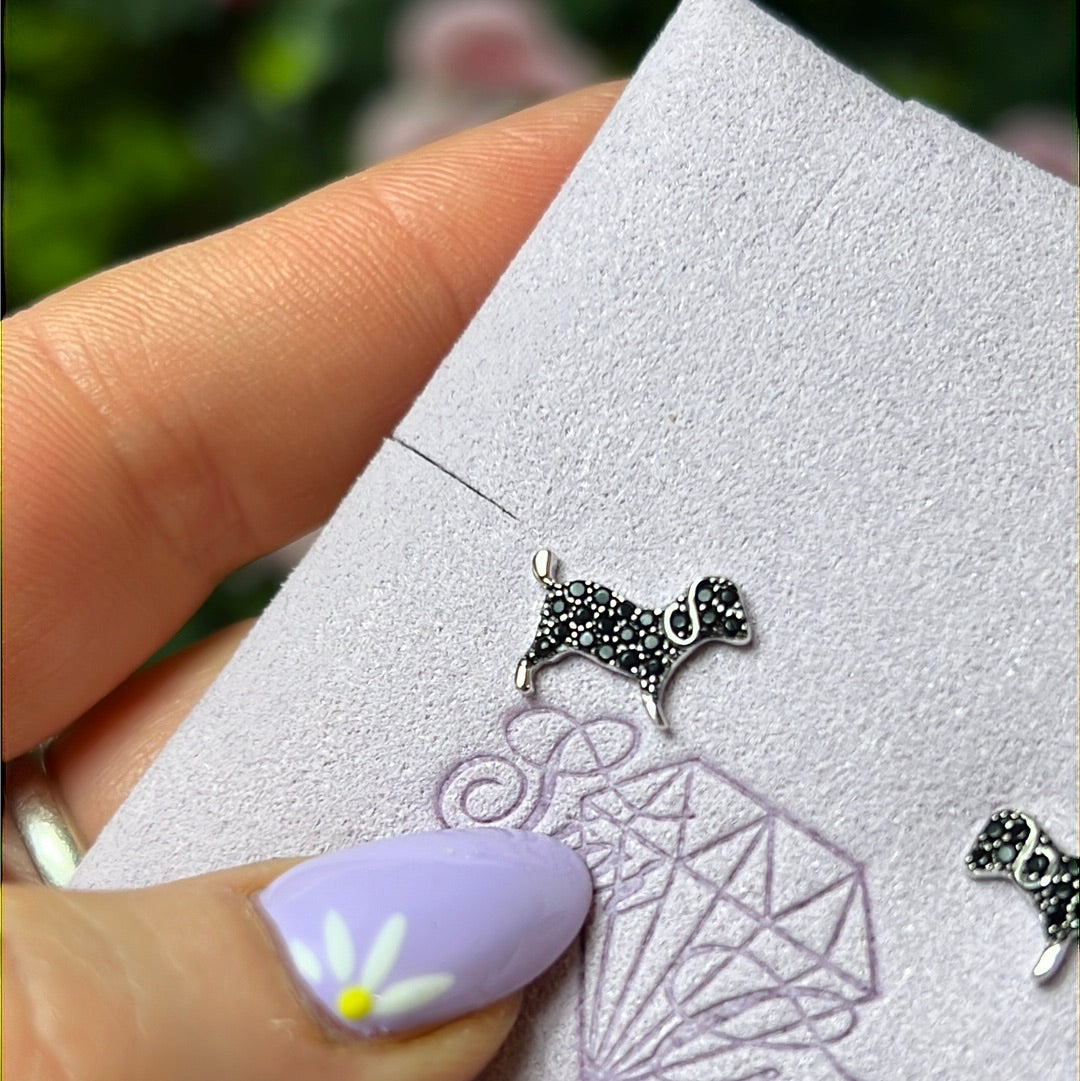 Dog Sterling Studs Earrings