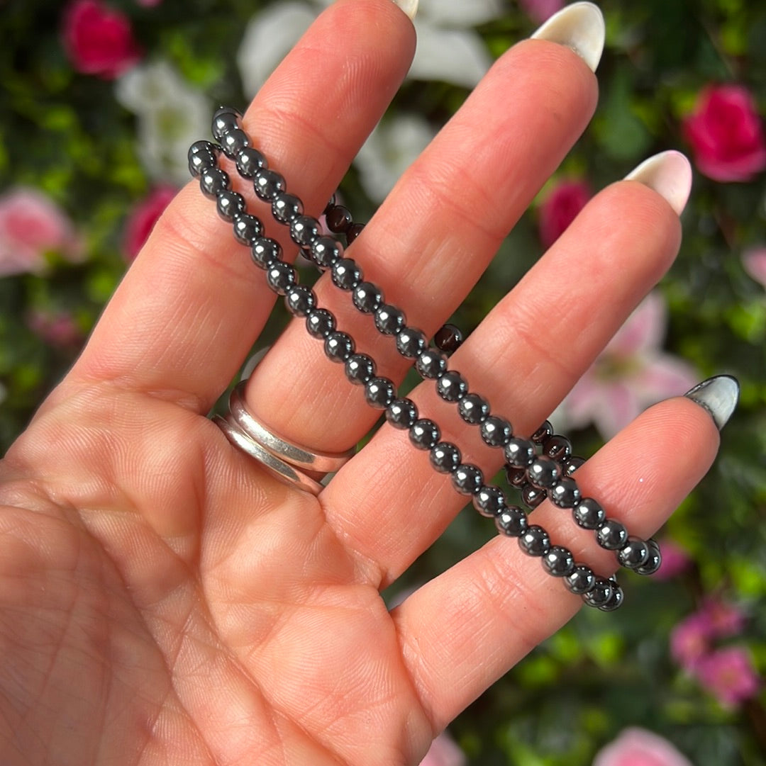 4mm Hematite Bead Bracelet