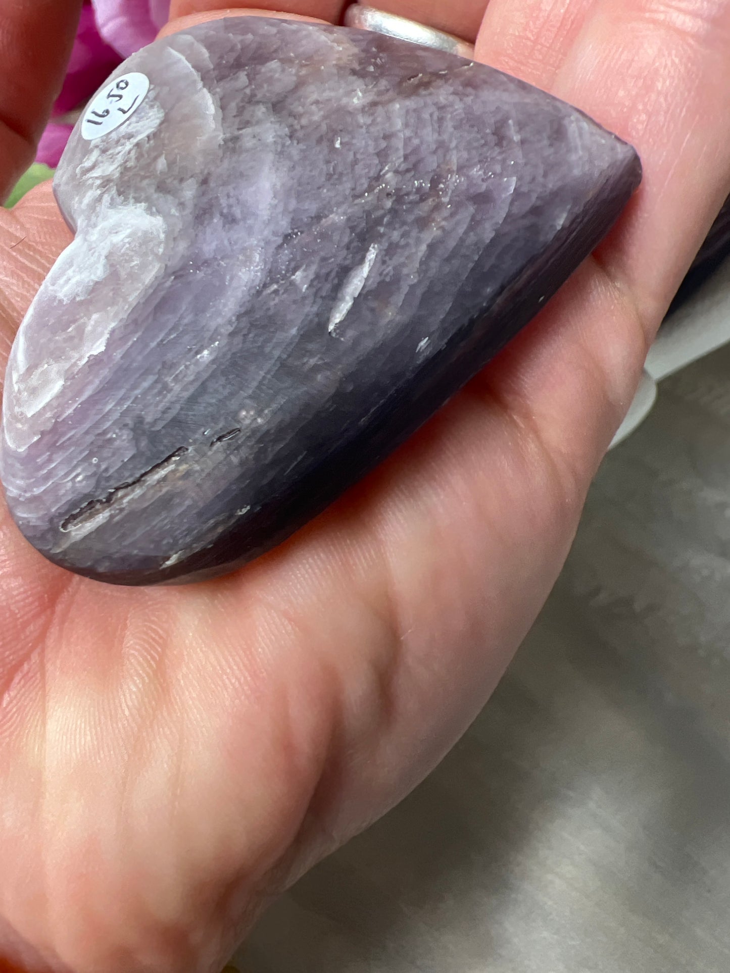 Gem Lepidolite Heart