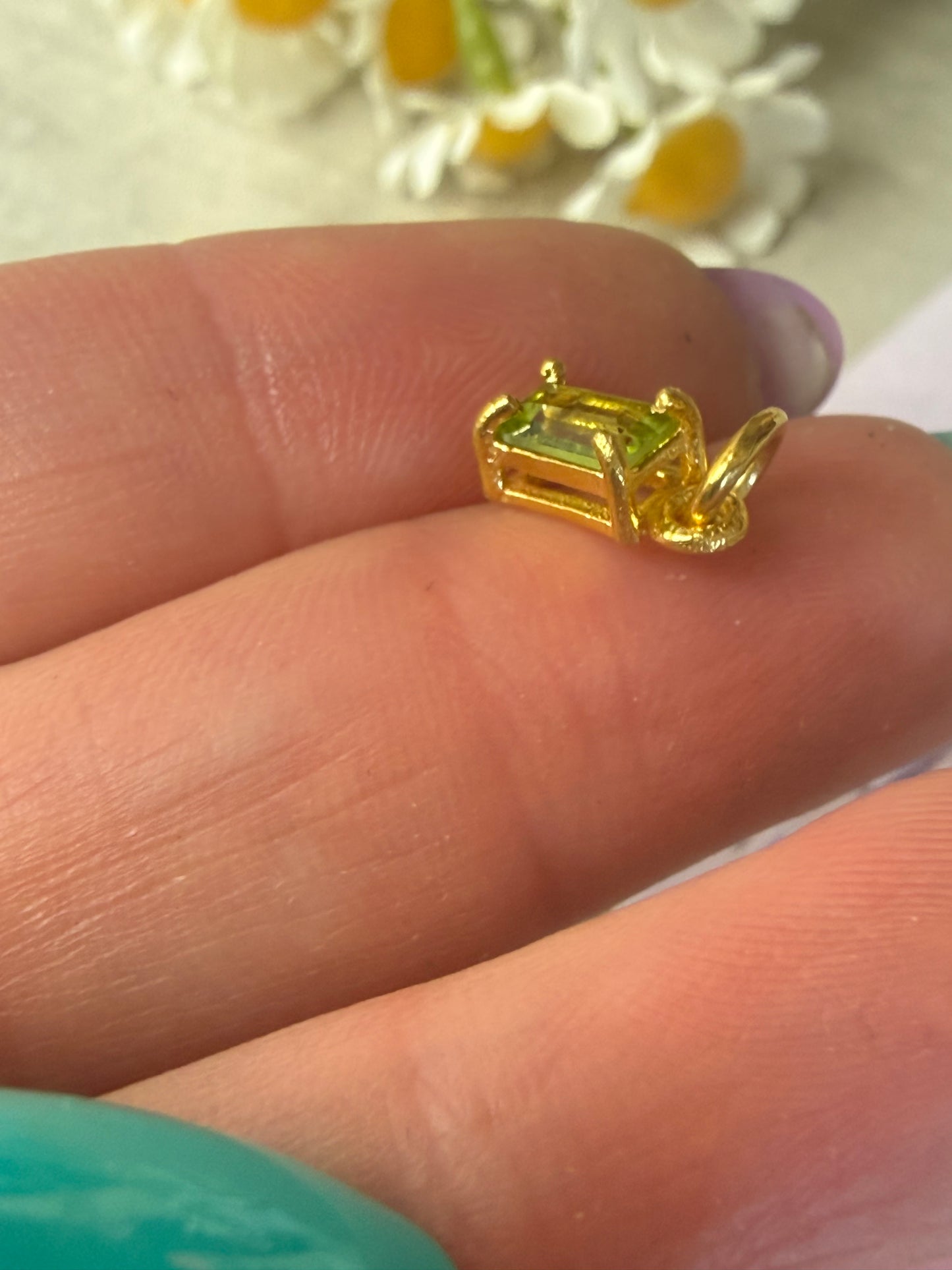 Emerald cut 18K Gold Pendant