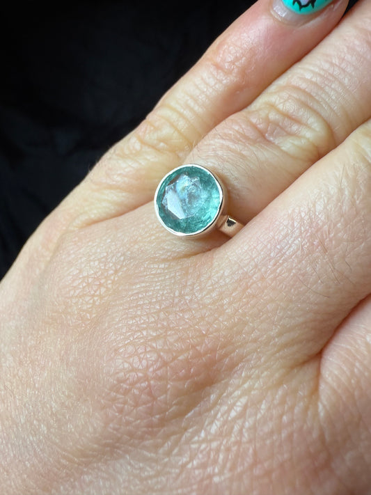 Green Kyantie 925 Ring - Size L - L 1/2