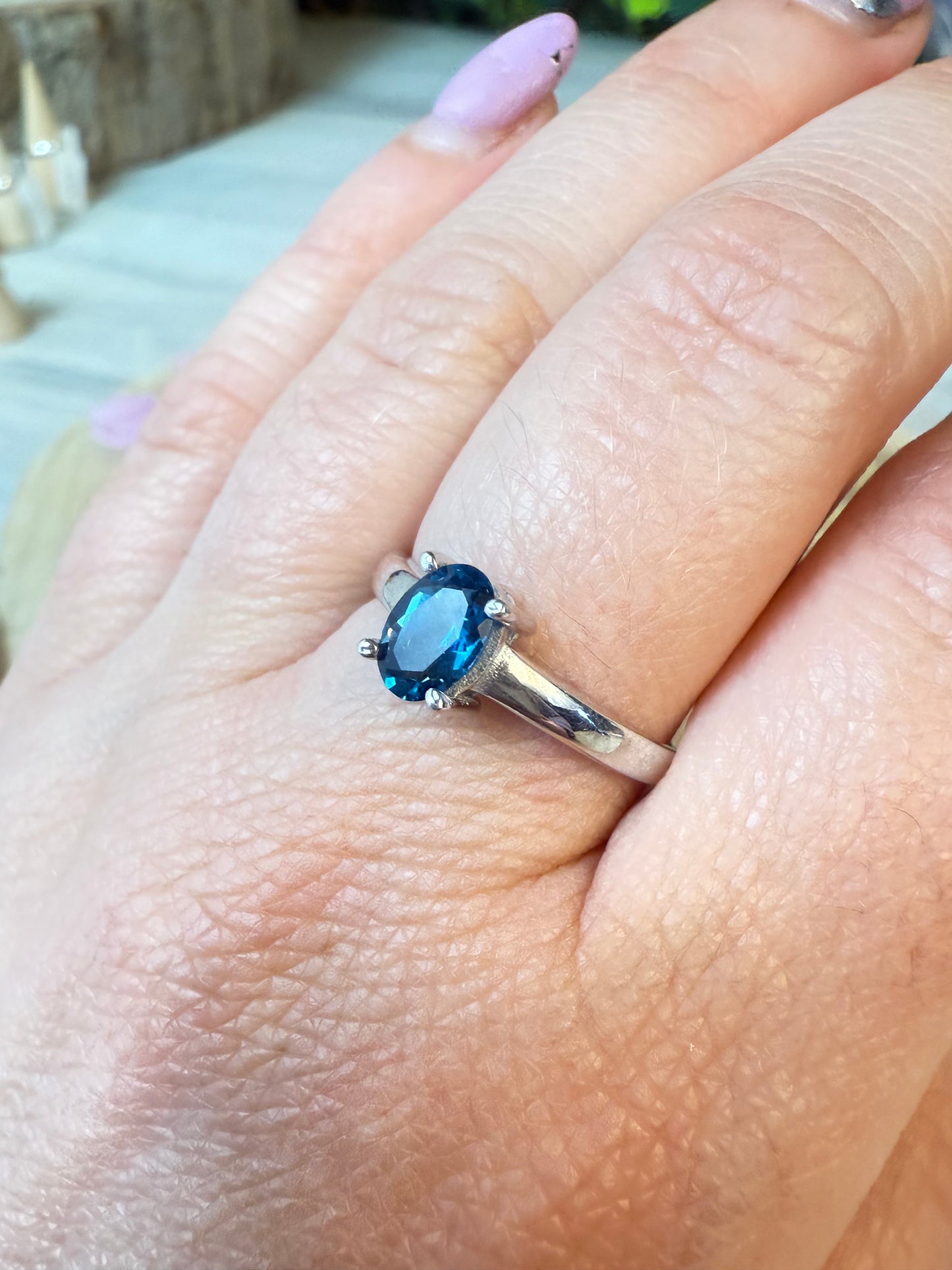 London Blue Topaz 925 Ring - Size P 1/2