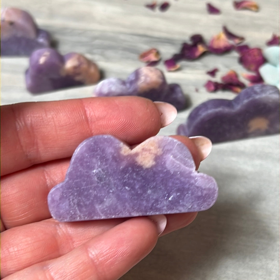 Lepidolite with stillbite Cloud