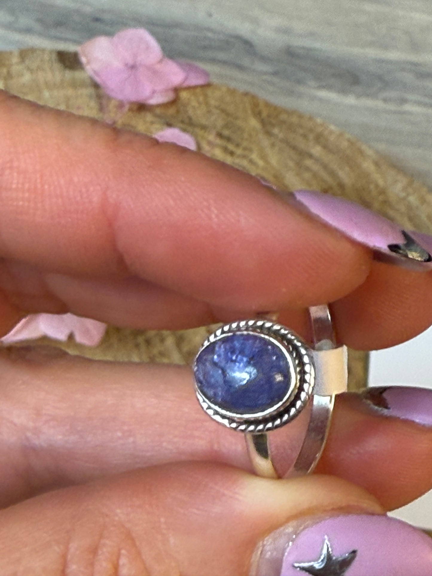 Tanzanite 925 Silver Ring - Size P