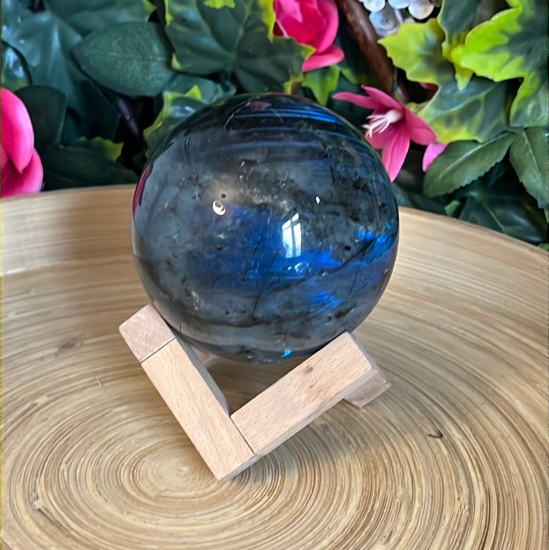 Wood Cube Stand - Large Egg Specimen Sphere - Display Stand