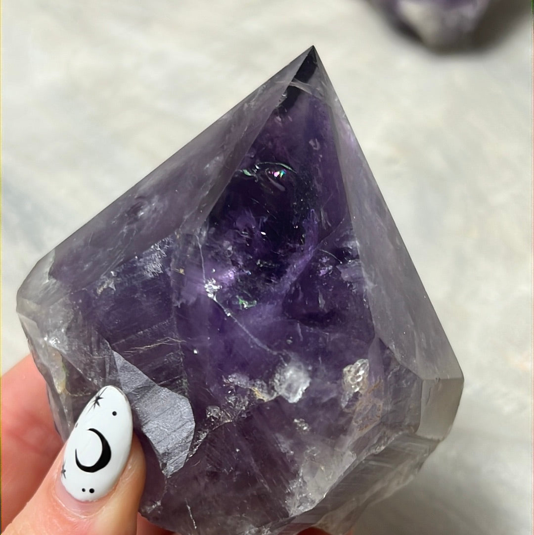 Amethyst Half & Half Polished Raw Tower Points