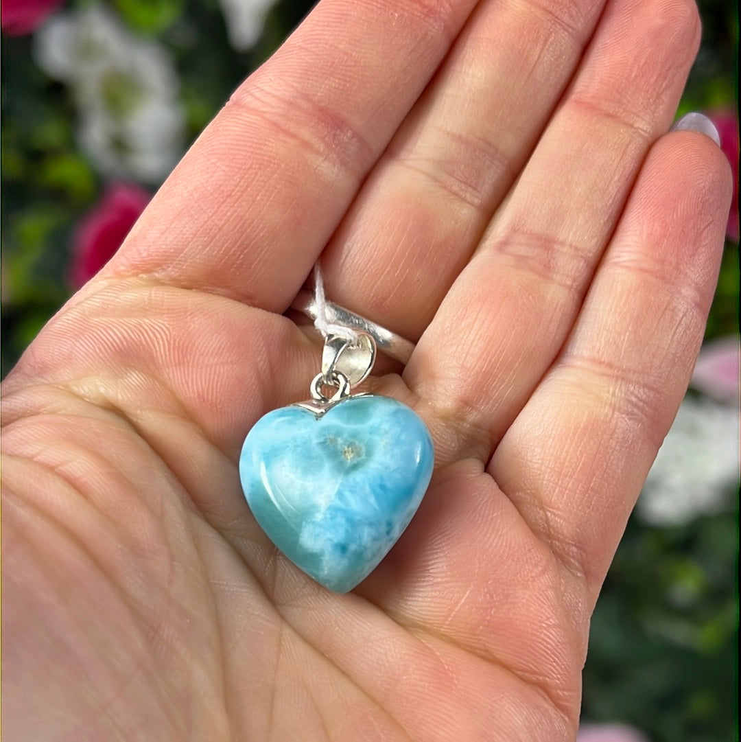 Larimar 925 Heart - Sterling Pendant