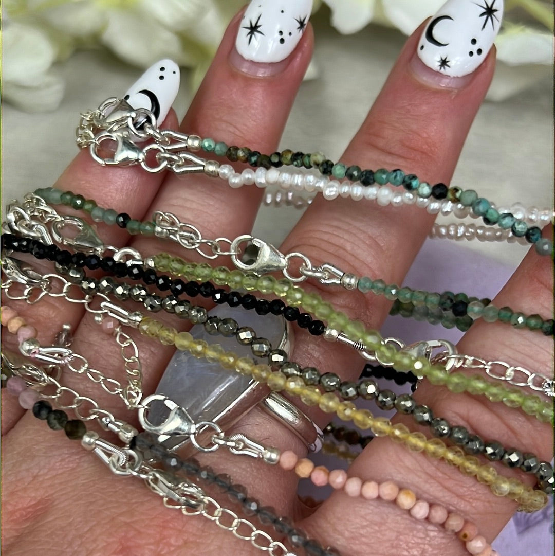 2mm Delicate - 925 Sterling Silver Facet Bracelets - Adjustable