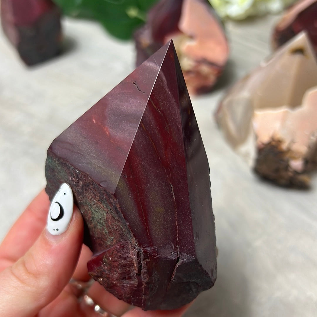 Mookaite Half & Half Polished Raw Tower Points