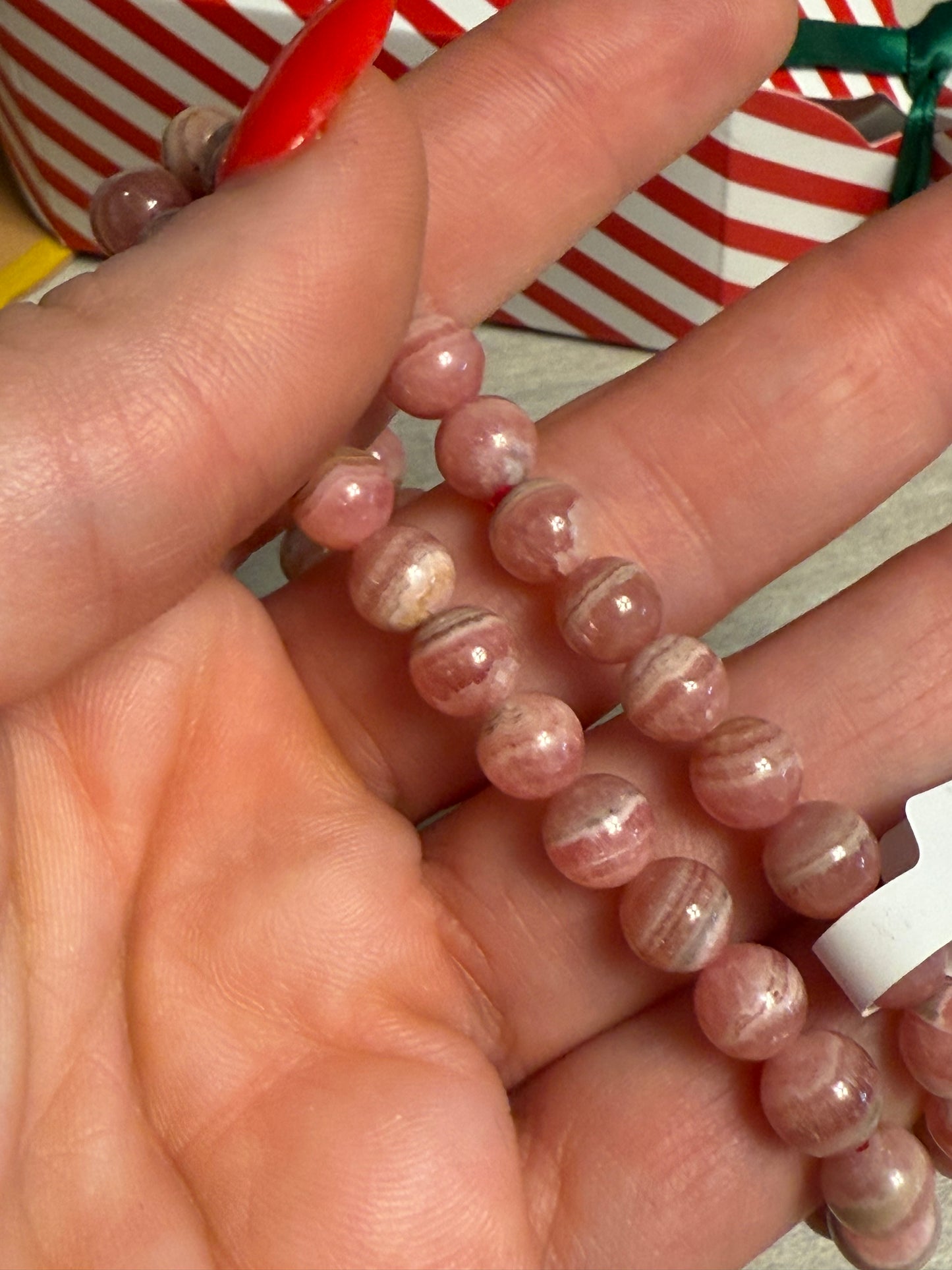 Rhodochrosite Bead Bracelet