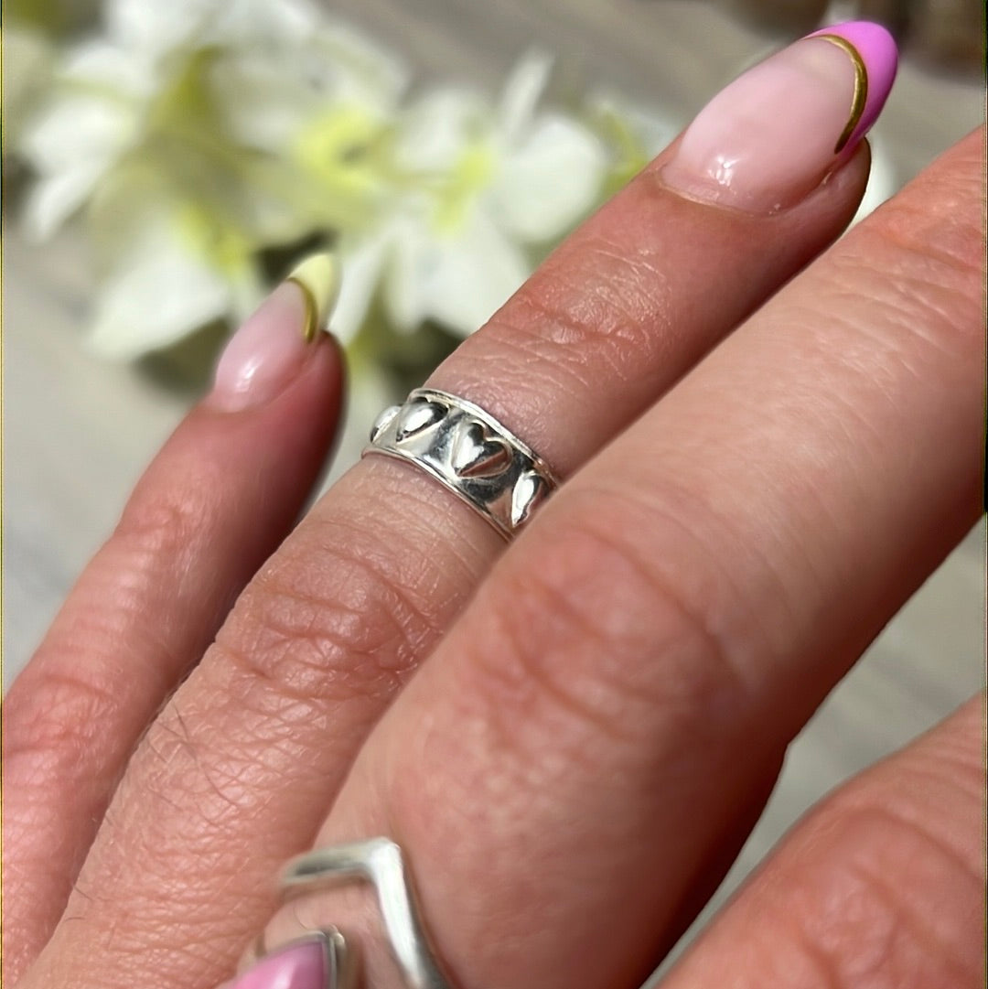 Raise your Heart - Mini Iddy Diddy - ( child / toe ) Adjustable 925 Sterling Silver Ring