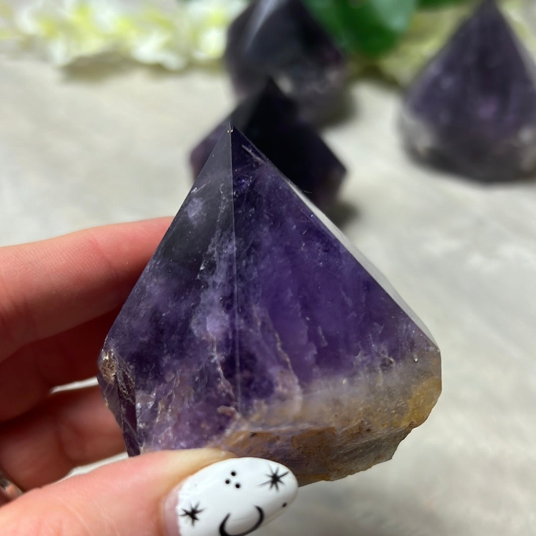 Amethyst Half & Half Polished Raw Tower Points
