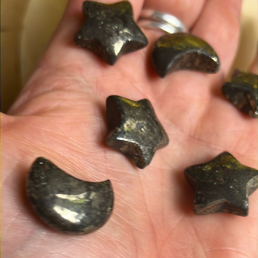 Pyrite - Mini Moon Star Pair
