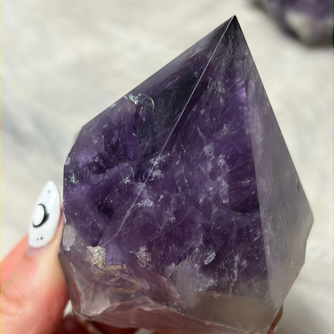 Amethyst Half & Half Polished Raw Tower Points