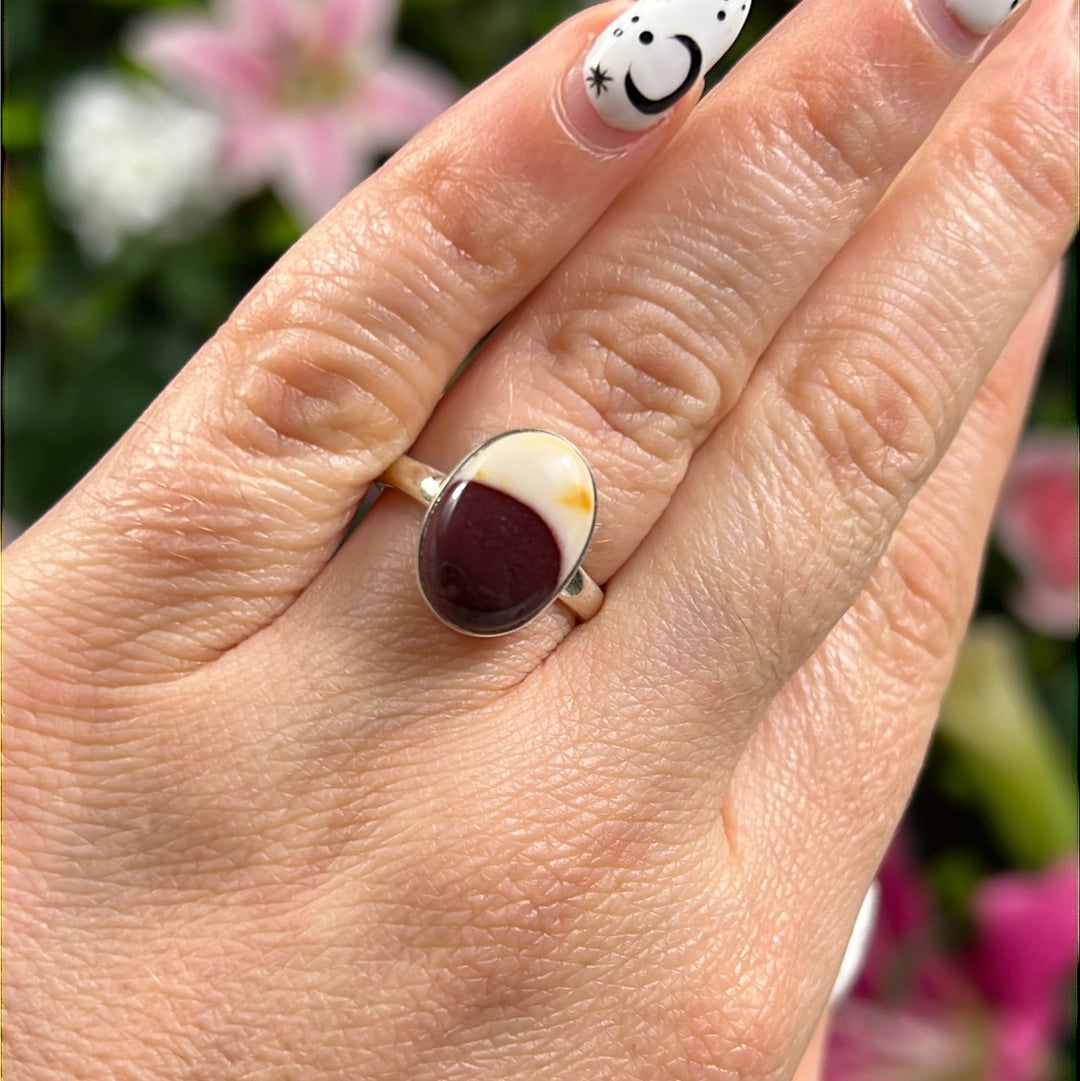 Mookaite 925 Sterling Silver Ring - Size L - L 1/2