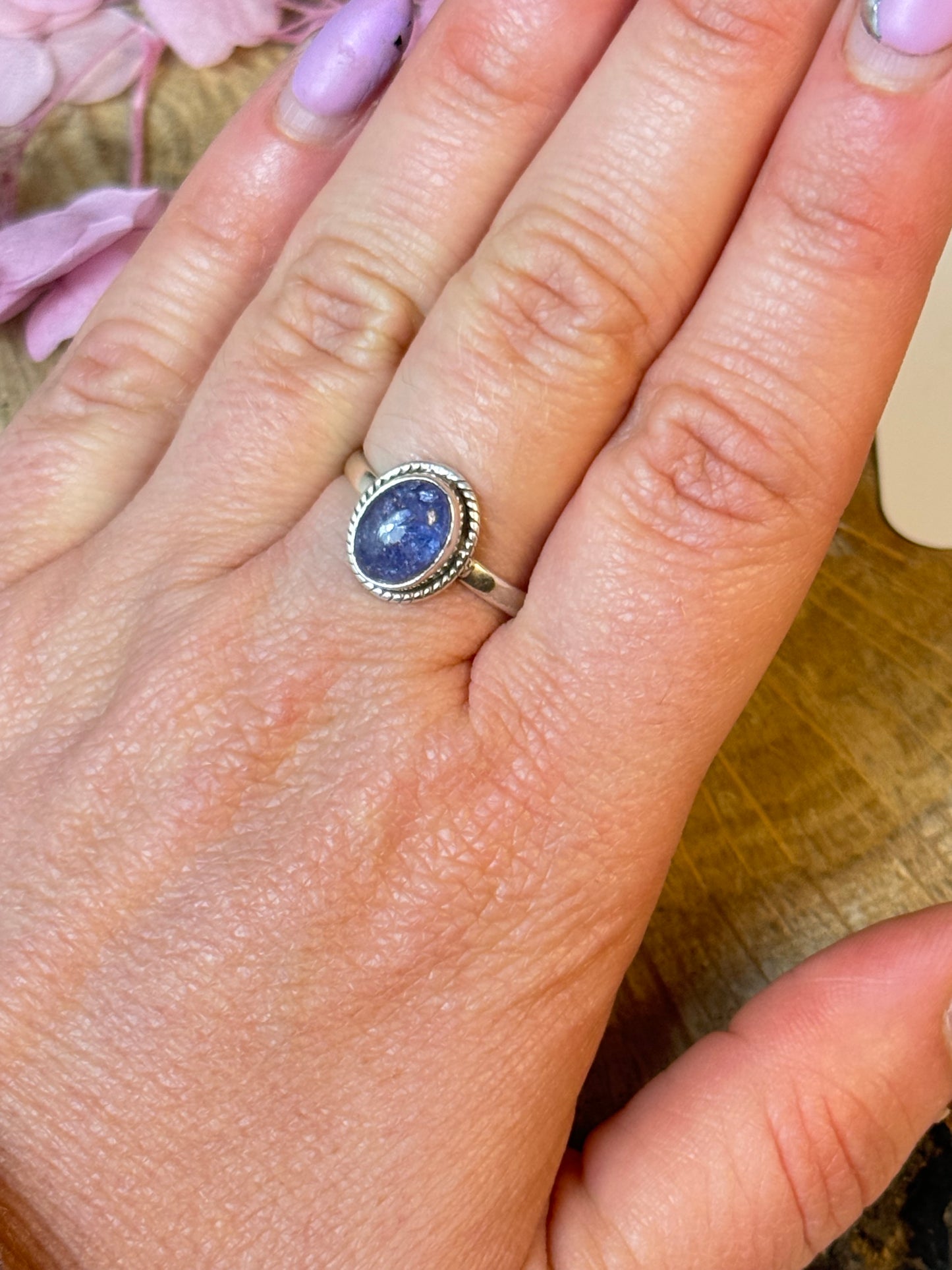 Tanzanite 925 Silver Ring - Size P
