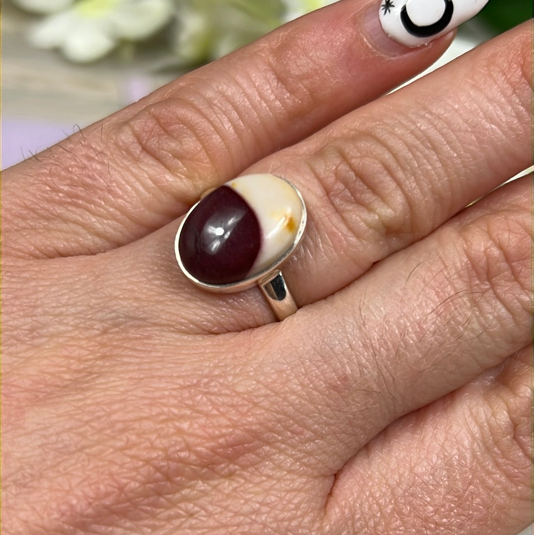 Mookaite 925 Sterling Silver Ring - Size L - L 1/2