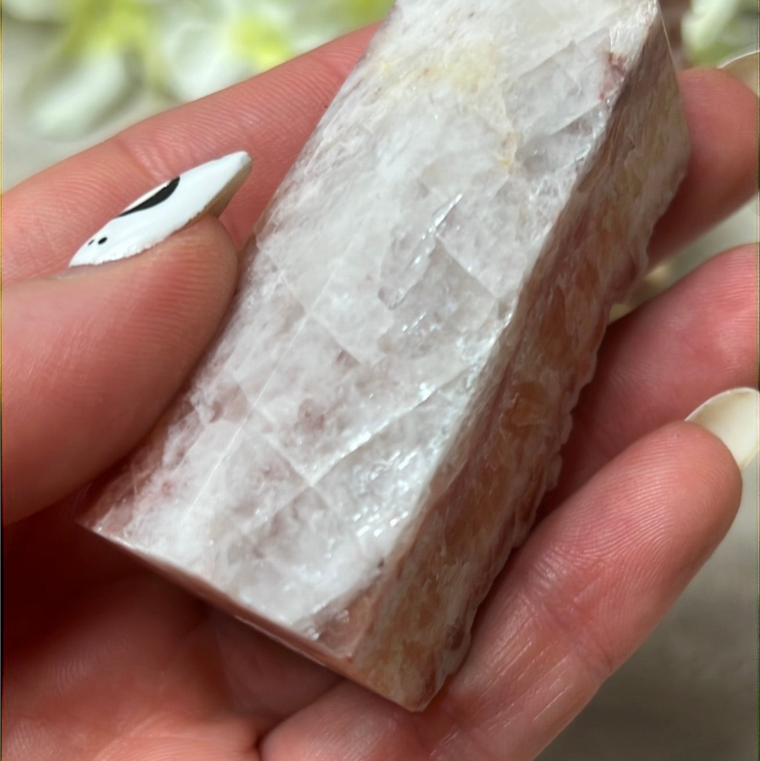 Sunstone, Orchid & Orange Calcite Druzy Tower Points