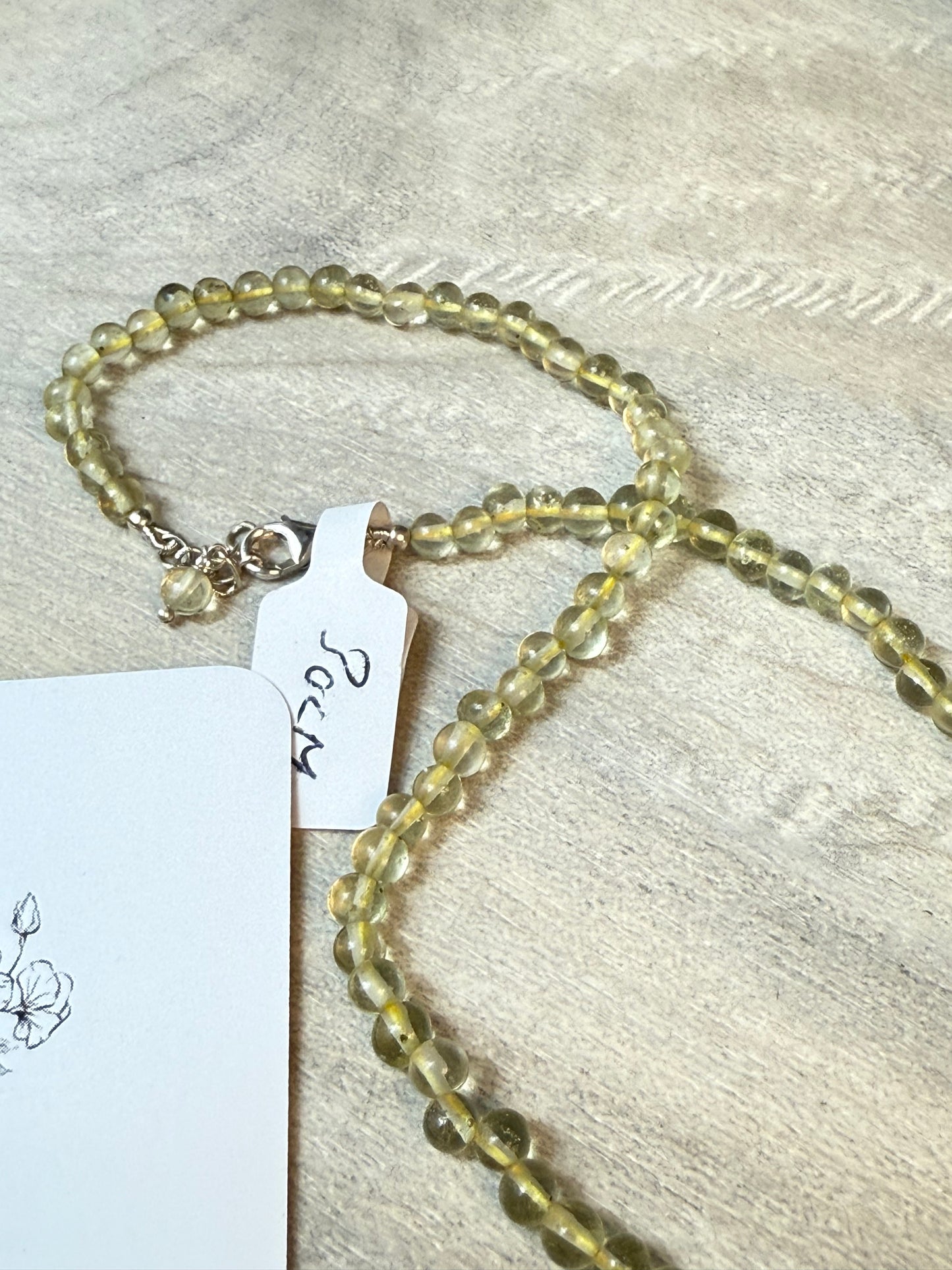 Lemon Topaz 18’’ Sterling Silver 925 Necklace