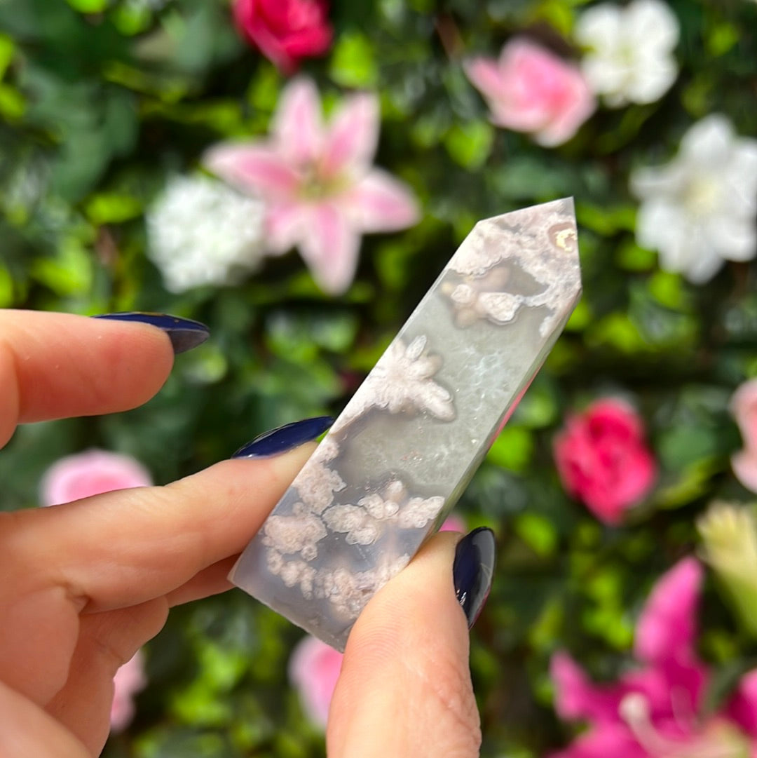 Flower Agate Tower Point